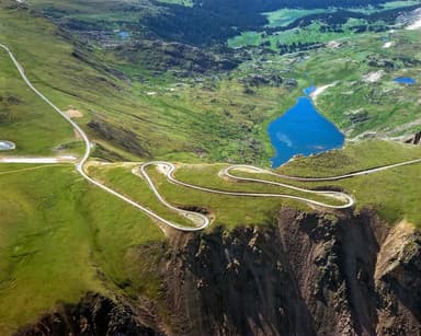 Beartooth Highway winding through mountains approaching Yellowstone