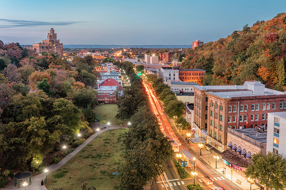 High angle shot of Hot Springs, Arkansas